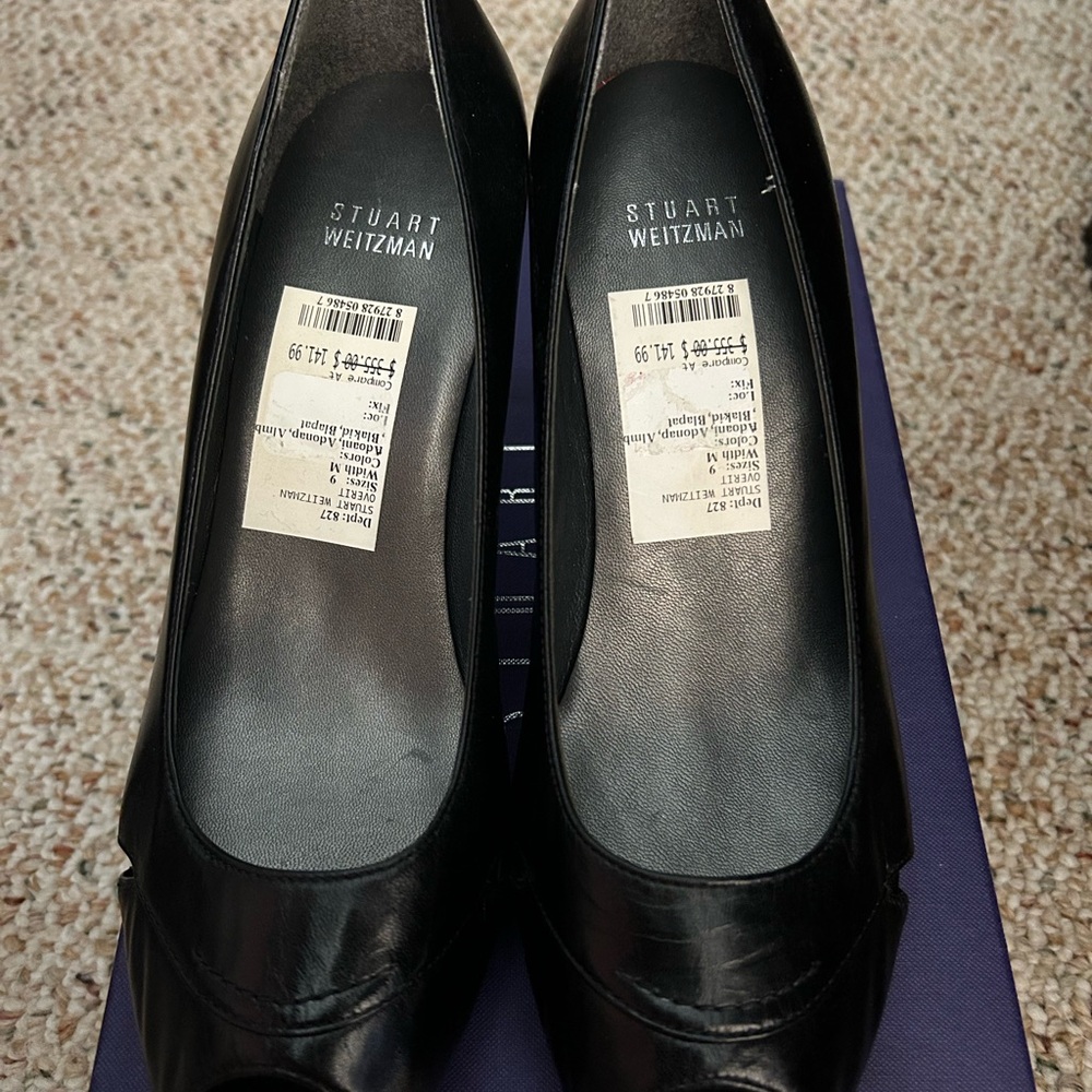 NIB Gorgeous Stuart Weitzman Black Leather Heels